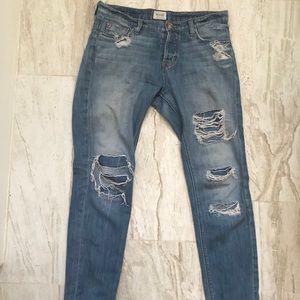 Hudson Distressed Boyfriend Jeans